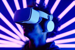 VR/AR - man wearing vr goggles